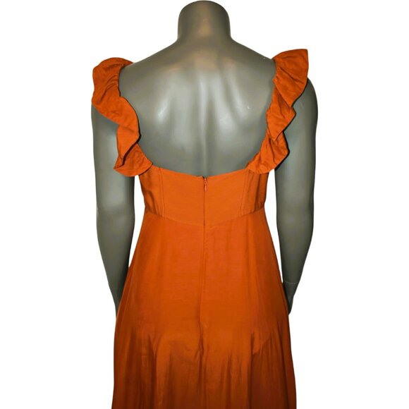Farm Rio Ruffle Strap Maxi Dress Size M - Picture 3 of 11